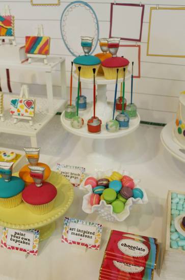 Modern Art Birthday Party desserts
