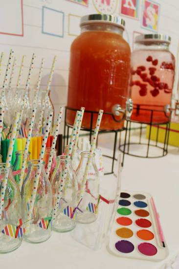 Modern Art Birthday Party drinks