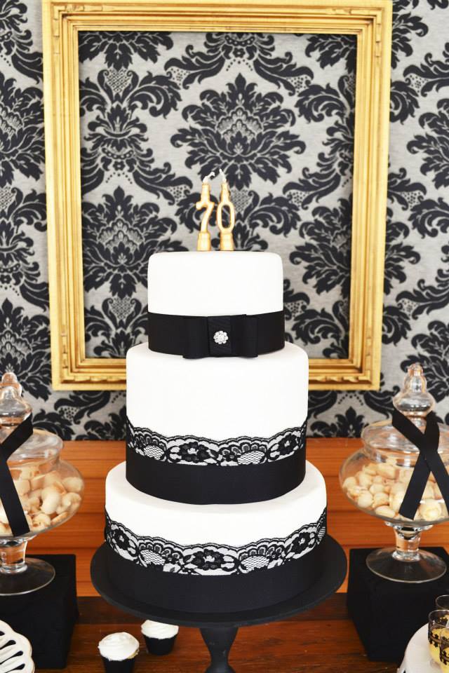 Gold Black Damask 70th Birthday Party Birthday Party Ideas For